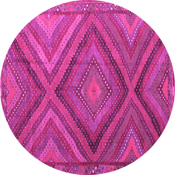 Round Southwestern Pink Country Rug, tr1323pnk