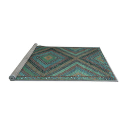 Sideview of Machine Washable Southwestern Light Blue Country Rug, wshtr1323lblu