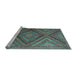 Sideview of Machine Washable Southwestern Light Blue Country Rug, wshtr1323lblu