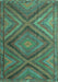 Southwestern Turquoise Country Rug, tr1323turq