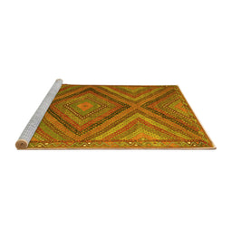 Sideview of Machine Washable Southwestern Yellow Country Rug, wshtr1323yw