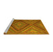 Sideview of Machine Washable Southwestern Yellow Country Rug, wshtr1323yw
