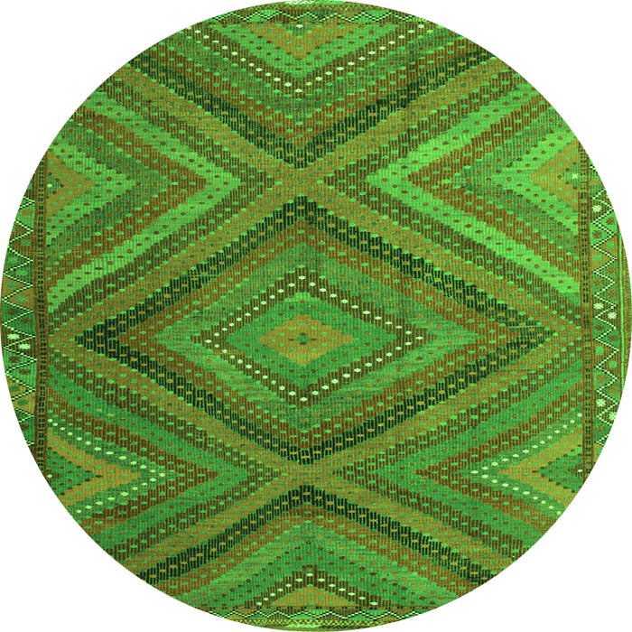 Square Southwestern Green Country Rug, tr1323grn
