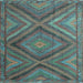 Square Southwestern Light Blue Country Rug, tr1323lblu