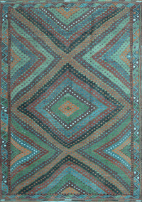 Southwestern Light Blue Country Rug, tr1323lblu