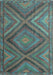 Southwestern Light Blue Country Rug, tr1323lblu