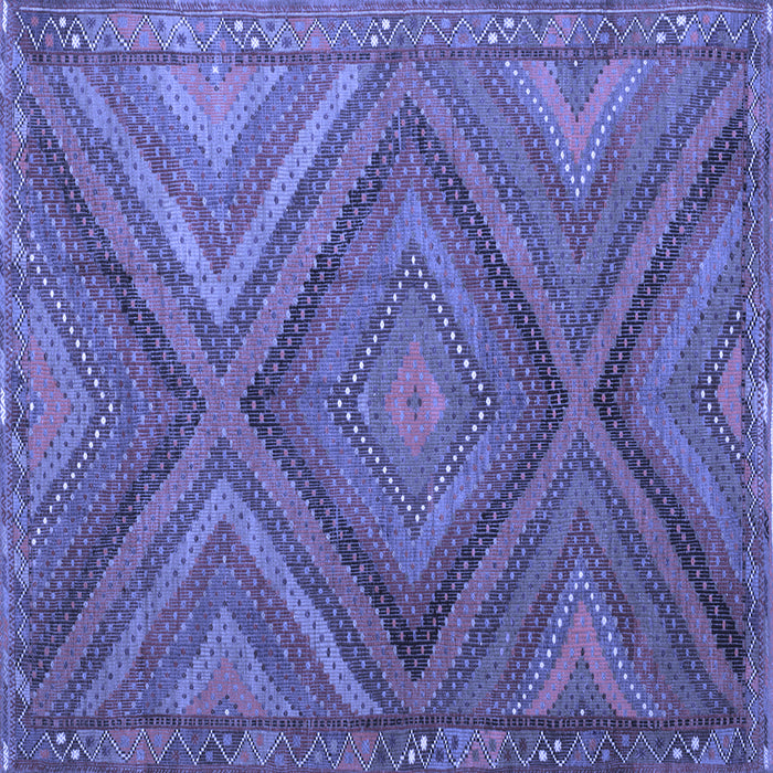 Square Machine Washable Southwestern Blue Country Rug, wshtr1323blu