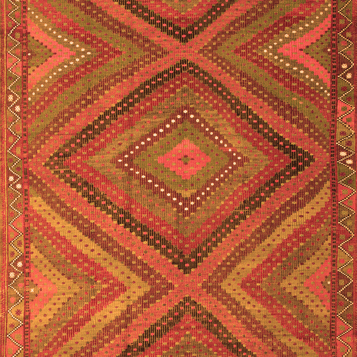 Serging Thickness of Machine Washable Southwestern Orange Country Area Rugs, wshtr1323org