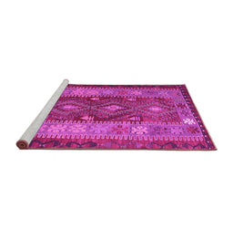 Sideview of Machine Washable Southwestern Pink Country Rug, wshtr1324pnk