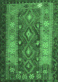 Southwestern Emerald Green Country Rug, tr1324emgrn