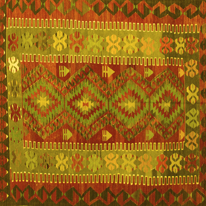 Square Southwestern Yellow Country Rug, tr1324yw