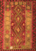 Serging Thickness of Machine Washable Southwestern Orange Country Area Rugs, wshtr1324org