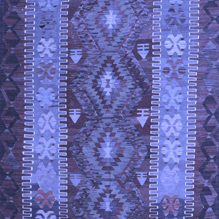 Machine Washable Southwestern Blue Country Rug, wshtr1324blu