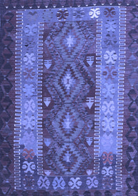 Southwestern Blue Country Rug, tr1324blu