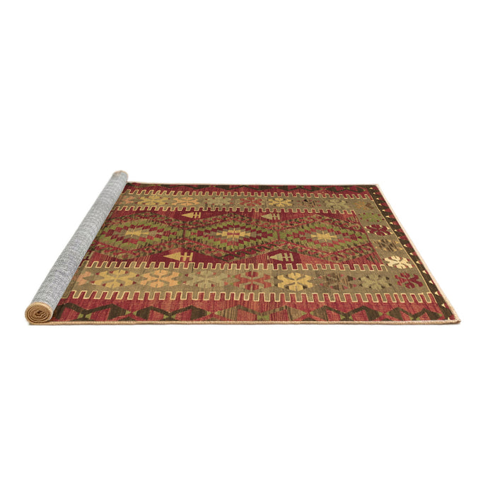 Sideview of Machine Washable Southwestern Brown Country Rug, wshtr1324brn