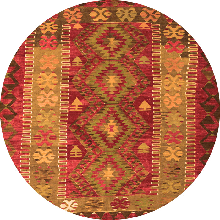 Machine Washable Southwestern Orange Country Area Rugs, wshtr1324org