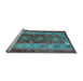 Sideview of Machine Washable Southwestern Light Blue Country Rug, wshtr1324lblu