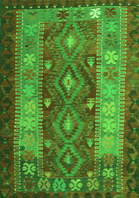 Southwestern Green Country Rug, tr1324grn