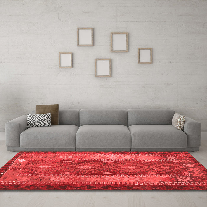 Country Red Washable Rugs