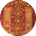 Square Southwestern Orange Country Rug, tr1324org