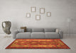 Machine Washable Southwestern Orange Country Area Rugs in a Living Room, wshtr1324org