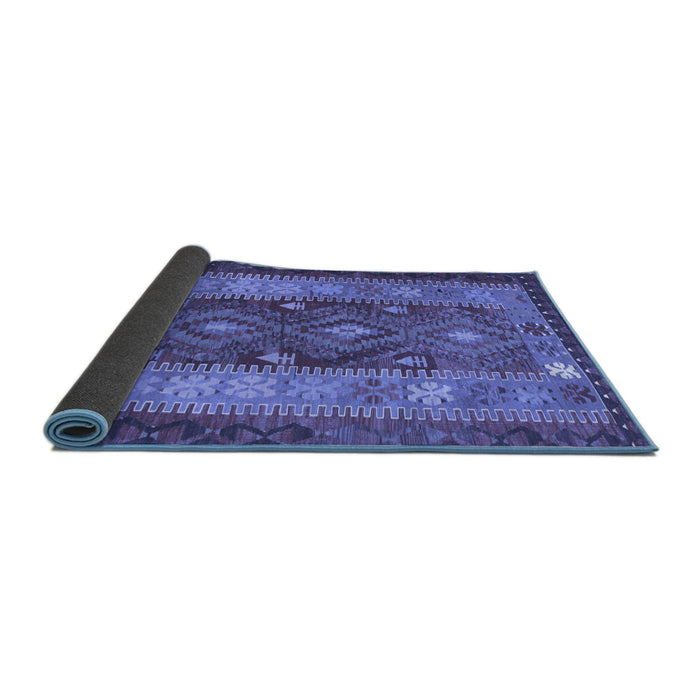 Sideview of Southwestern Blue Country Rug, tr1324blu