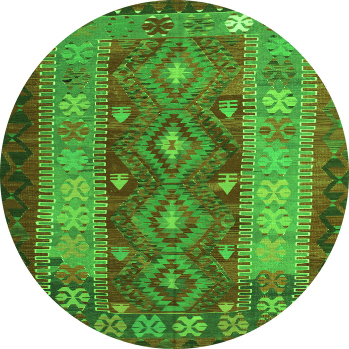Square Southwestern Green Country Rug, tr1324grn