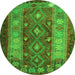 Square Southwestern Green Country Rug, tr1324grn