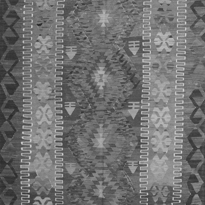 Serging Thickness of Machine Washable Southwestern Gray Country Rug, wshtr1324gry