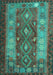 Southwestern Turquoise Country Rug, tr1324turq