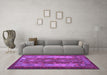 Machine Washable Southwestern Purple Country Area Rugs in a Living Room, wshtr1324pur
