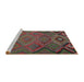 Sideview of Machine Washable Traditional Brown Red Rug, wshtr1325