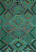 Machine Washable Southwestern Turquoise Country Area Rugs, wshtr1325turq