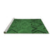 Sideview of Machine Washable Southwestern Emerald Green Country Area Rugs, wshtr1325emgrn