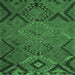 Square Southwestern Emerald Green Country Rug, tr1325emgrn