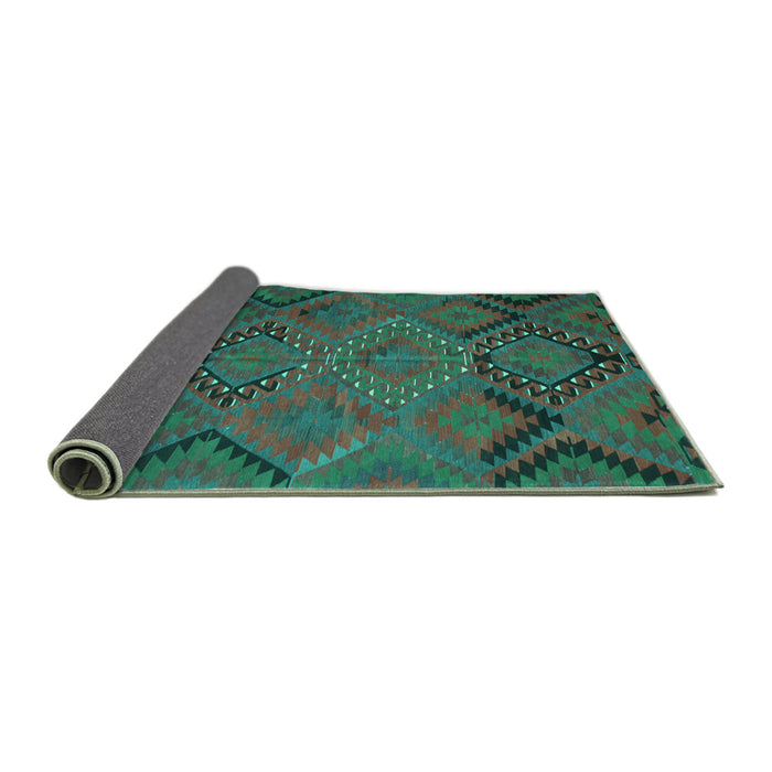 Sideview of Southwestern Turquoise Country Rug, tr1325turq