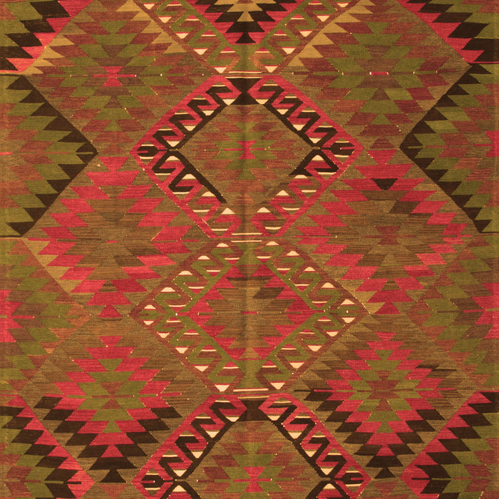 Serging Thickness of Machine Washable Southwestern Orange Country Area Rugs, wshtr1325org