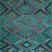 Square Southwestern Light Blue Country Rug, tr1325lblu