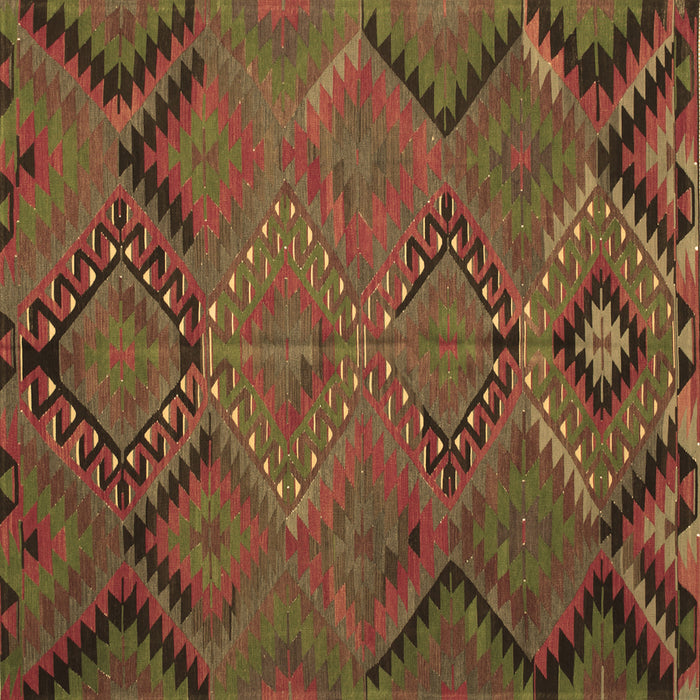 Square Southwestern Brown Country Rug, tr1325brn