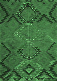 Southwestern Emerald Green Country Rug, tr1325emgrn