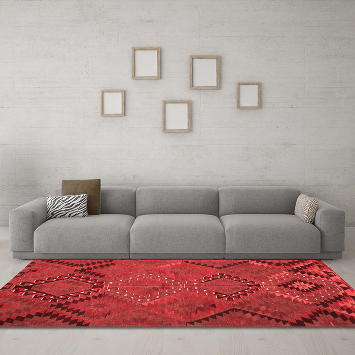 Country Red Washable Rugs