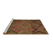 Sideview of Machine Washable Southwestern Brown Country Rug, wshtr1325brn