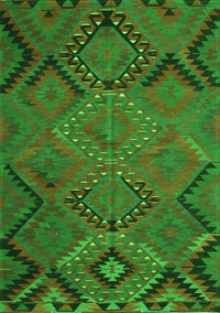 Southwestern Green Country Rug, tr1325grn