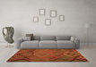 Machine Washable Southwestern Orange Country Area Rugs in a Living Room, wshtr1325org