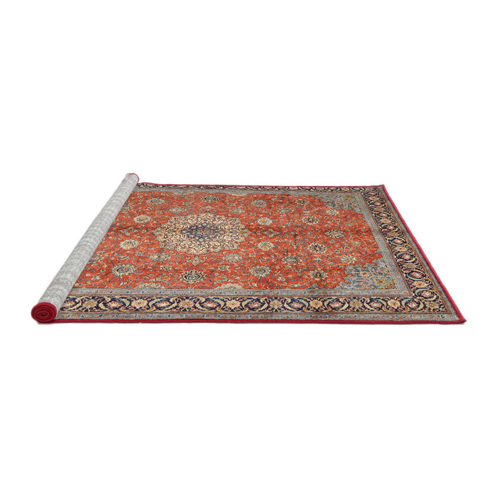 Sideview of Machine Washable Traditional Camel Brown Rug, wshtr1326