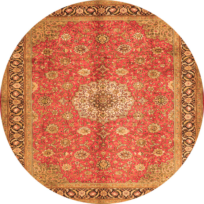 Machine Washable Persian Orange Traditional Area Rugs, wshtr1326org