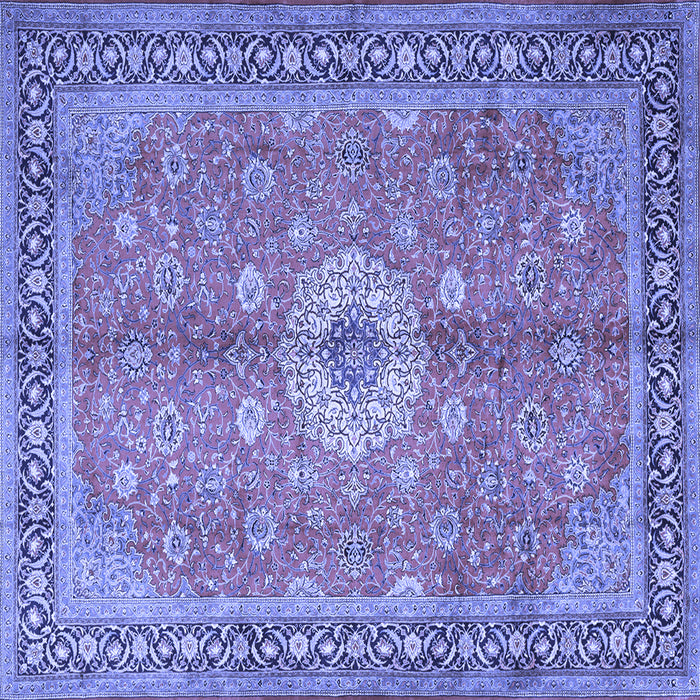 Square Machine Washable Persian Blue Traditional Rug, wshtr1326blu