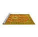 Sideview of Machine Washable Persian Yellow Traditional Rug, wshtr1326yw