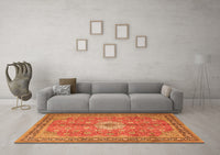 Machine Washable Persian Orange Traditional Rug, wshtr1326org