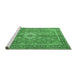 Sideview of Machine Washable Persian Emerald Green Traditional Area Rugs, wshtr1326emgrn